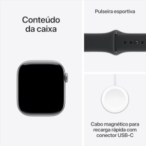 Apple Watch Series 11 42mm Alumínio GPS Pulseira Esportiva Cinza Espacial